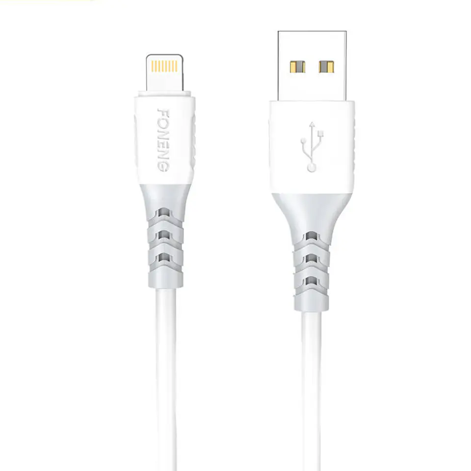 ⁨Kabel USB do Lightning Foneng X66, 20W, 3A, 1m (biały)⁩ w sklepie Wasserman.eu