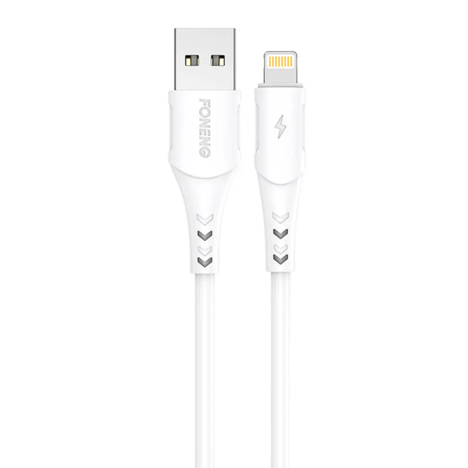 ⁨Kabel USB do Lightning Foneng X81, 2.1A, 1m (biały)⁩ w sklepie Wasserman.eu