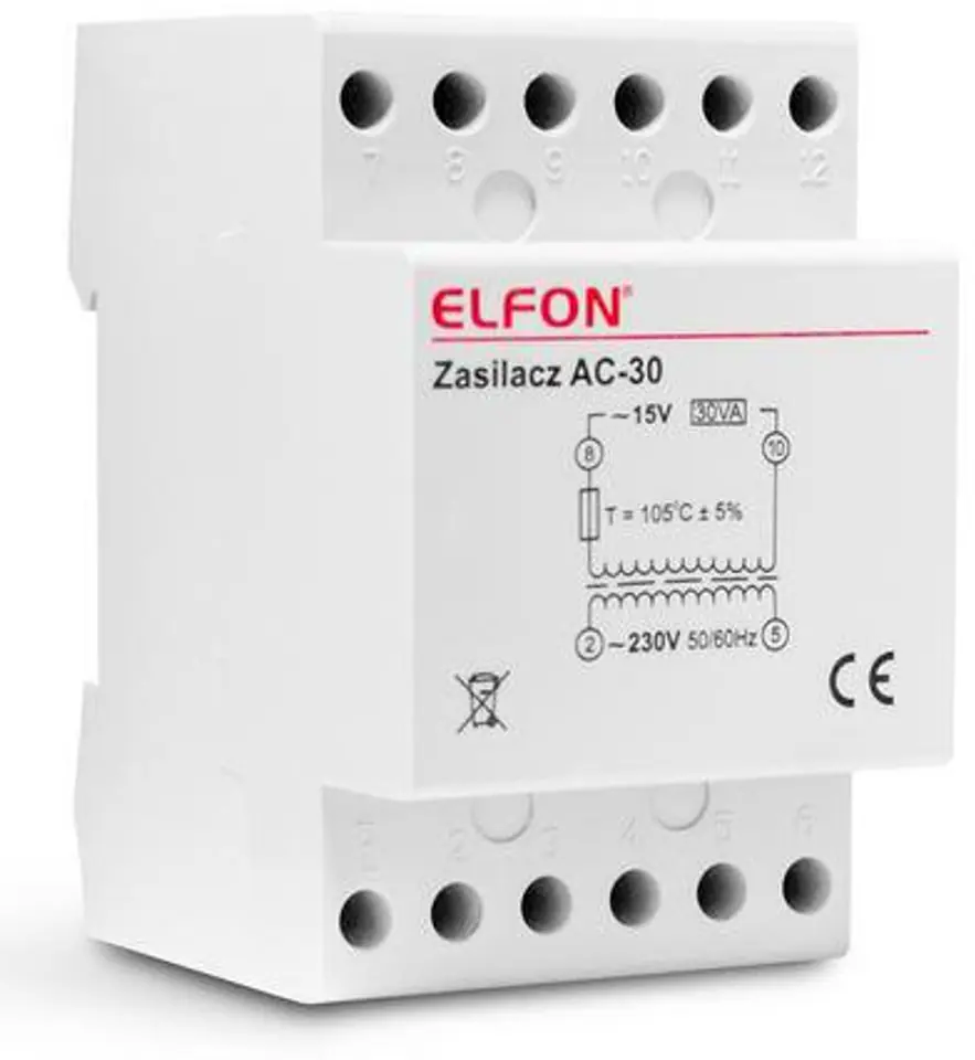 ⁨ZASILACZ AC-30 15V 2A ELFON OPTIMA⁩ w sklepie Wasserman.eu