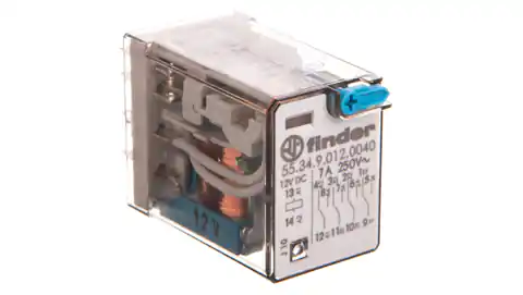 ⁨Industrial Relay 4P 7A 12V DC Button Testing Mechanical Operation Indicator 55.34.9.012.0040⁩ at Wasserman.eu