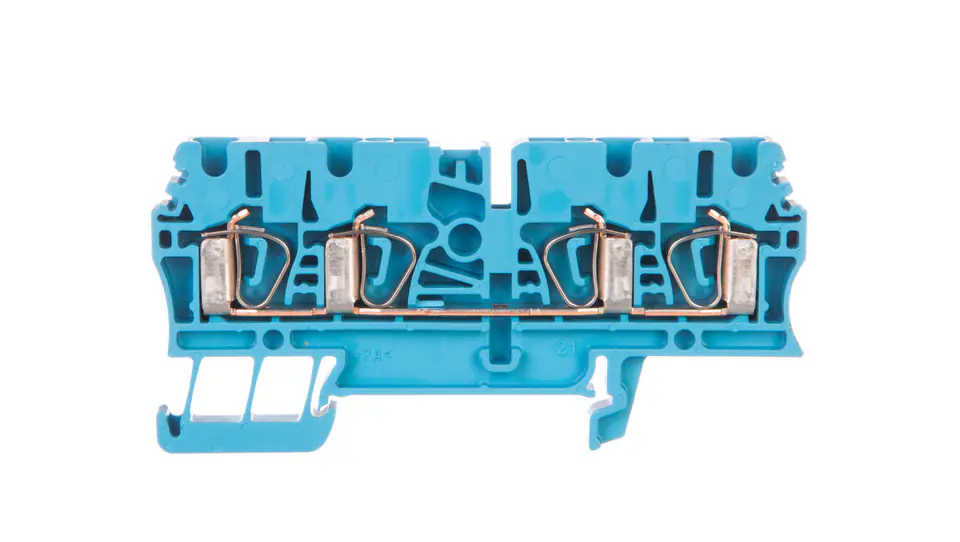 ⁨Rail connector 4-wire 2,5mm2 blue Ex ZDU 2.5/4AN BL 1608580000⁩ at Wasserman.eu