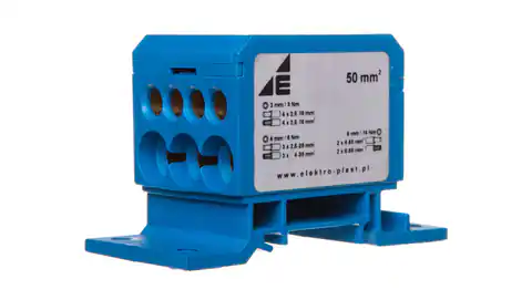 ⁨Blok rozdzielczy 2x4-50mm2 + 3x2,5-25mm2 + 4x2,5-16mm2 niebieski DB1-N 48.11⁩ w sklepie Wasserman.eu