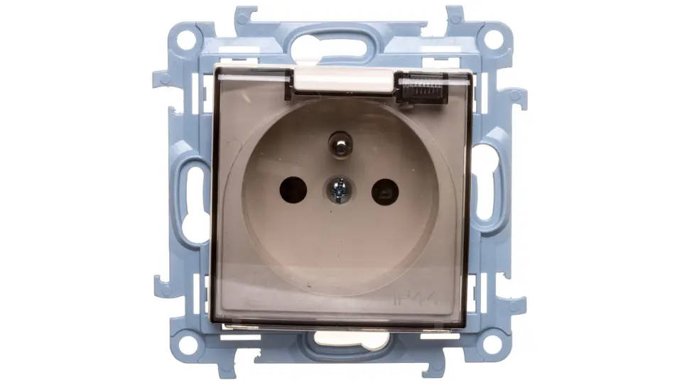 Simon 10 Einzelsteckdose mit Dichtung mit Rollläden, transparente Klappe creme 16A 250V IP44 CGZ1BZ.01/41A im Wasserman.eu