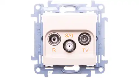 ⁨Simon 10 Gniazdo antenowe R-TV-SAT końcowe kremowe IP20 CASK.01/41⁩ w sklepie Wasserman.eu