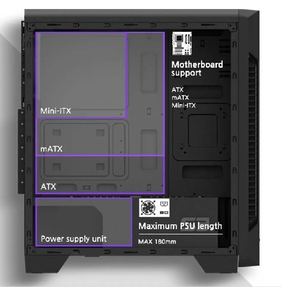 S3 ATX Mid Tower PC Case 120mm fan at Wasserman.eu