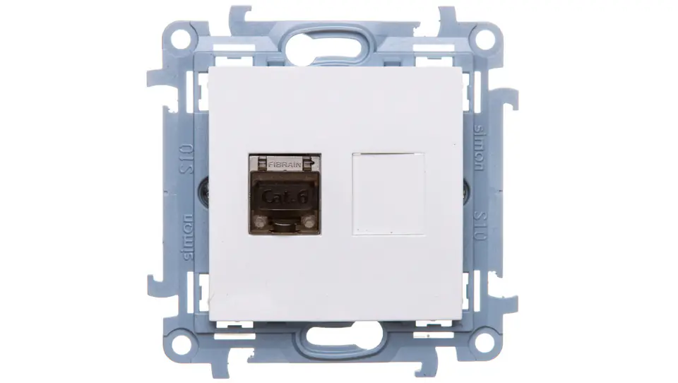 ⁨Simon 10 Computer socket RJ45 cat.6 single, shielded white C61E.01/11⁩ at Wasserman.eu