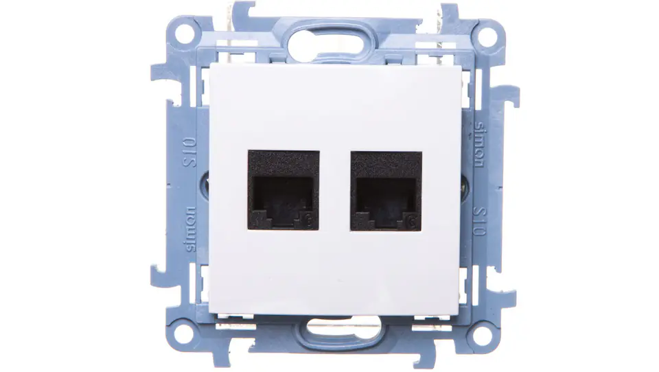 ⁨Simon 10 Computer socket double 2xRJ45 cat.6 white C62.01/11⁩ at Wasserman.eu