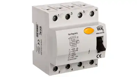 ⁨Wyłącznik różnicowoprądowy 4P 63A 0,3A typ AC KRD6-4/63/300 23201⁩ w sklepie Wasserman.eu