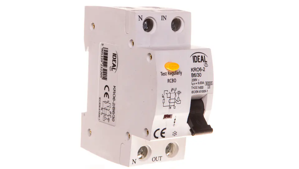 ⁨Residual current circuit breaker 2P B 6A 0,03A type AC KRO6-2/B6/30 23220⁩ at Wasserman.eu