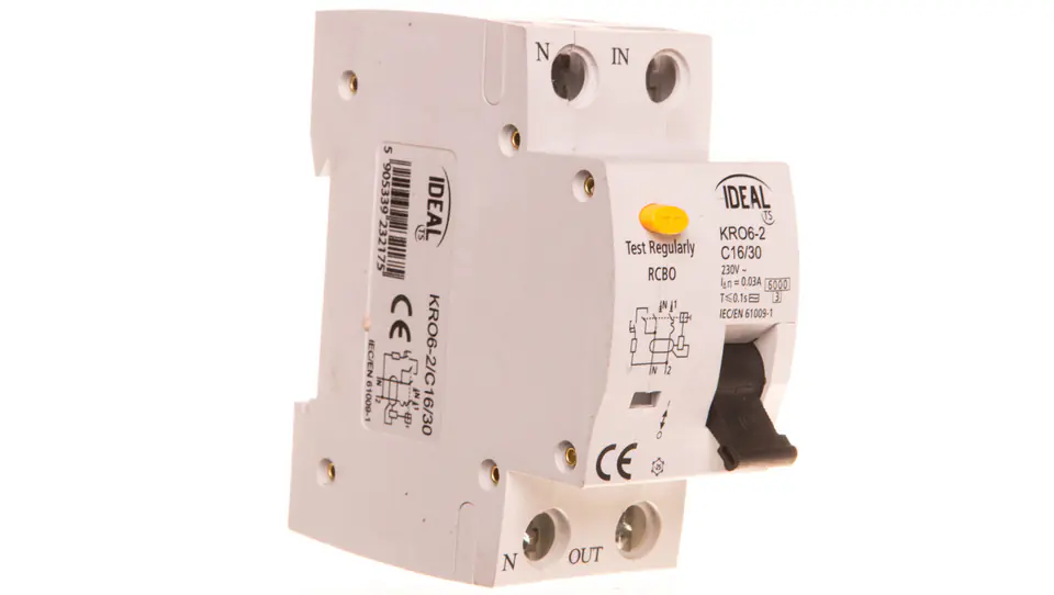 ⁨Residual current circuit breaker 2P C 16A 0,03A type AC KRO6-2/C16/30 23217⁩ at Wasserman.eu