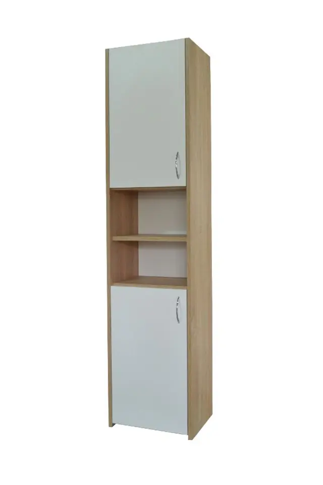 Słupek łazienkowy Adaś 2D Sonoma + Front Biały 40 cm w sklepie Wasserman.eu