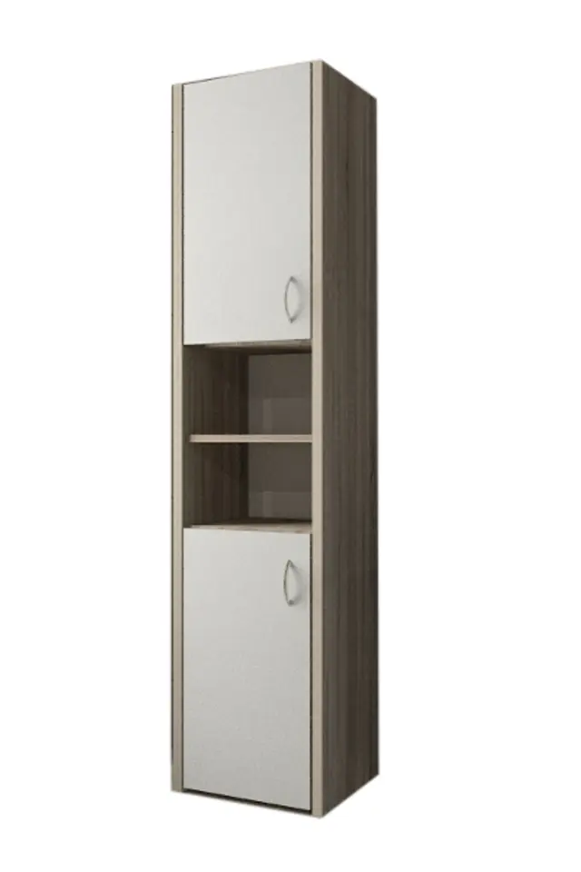 Słupek łazienkowy Adaś 2D Sonoma + Front Biały 30 cm w sklepie Wasserman.eu