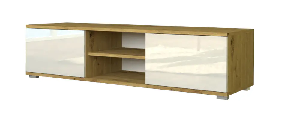 Szafka RTV 120 DĄB ARTISAN / BIAŁY POŁYSK w sklepie Wasserman.eu