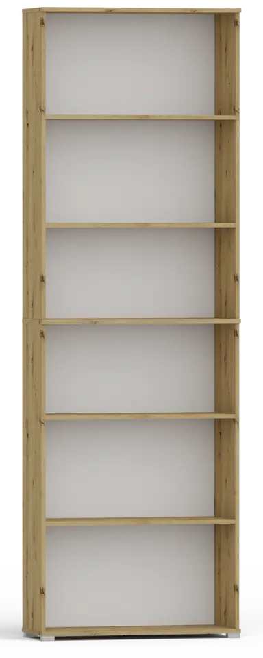 Regał Pola 215x60 Dąb Artisan, szeroki 60 cm, 6 półek na książki i segregatory w sklepie Wasserman.eu