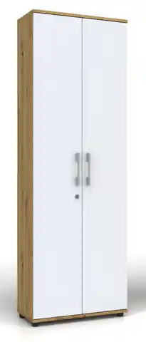 ⁨Regał  Szafa G 60 2d Dąb ARTISAN / biale drzwi z zamkiem⁩ w sklepie Wasserman.eu