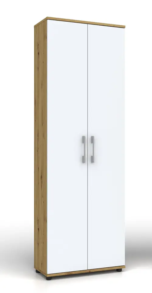 ⁨Regał  Szafa G 60 2d Dąb ARTISAN / biale drzwi⁩ w sklepie Wasserman.eu