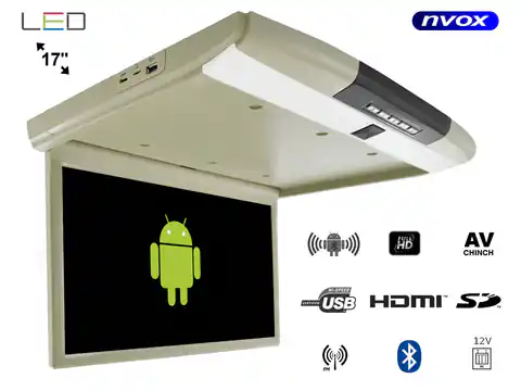⁨Monitor podwieszany podsufitowy LED 17" z systemem ANDROID USB FM BT WiFi 12V⁩ w sklepie Wasserman.eu