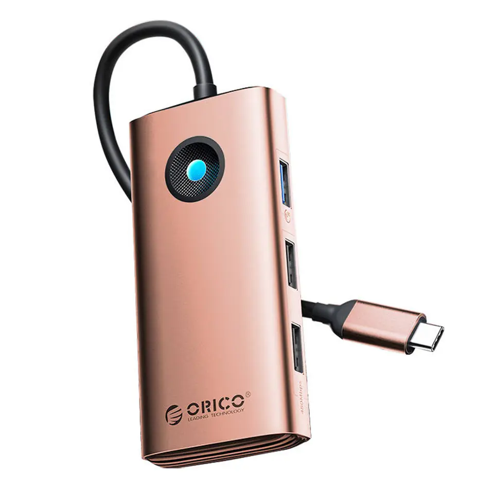 Stacja dokująca HUB 6w1 Orico USB-C, HDMI, 3xUSB (różowe złoto) w sklepie Wasserman.eu