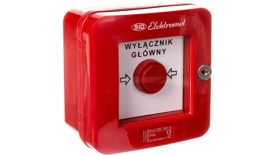 Wyłącznik alarmowy samoczynny natynkowy z zamkiem WGZ-1s IP-55 921490 w sklepie Wasserman.eu