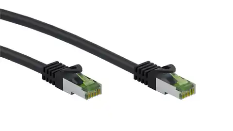 ⁨Kabel LAN Patchcord CAT 8.1 GHMT S/FTP czarny 0,5m⁩ w sklepie Wasserman.eu