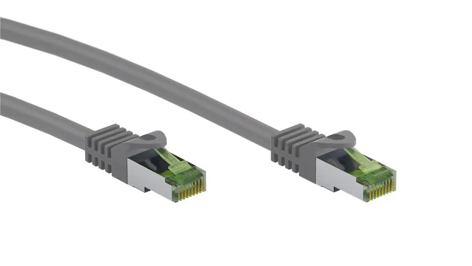 ⁨Kabel LAN Patchcord CAT 8.1 GHMT S/FTP szary 1m⁩ w sklepie Wasserman.eu