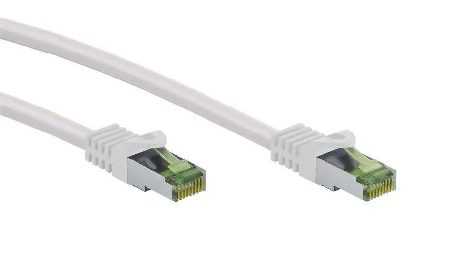 ⁨Kabel LAN Patchcord CAT 8.1 GHMT S/FTP biały 0,25m⁩ w sklepie Wasserman.eu