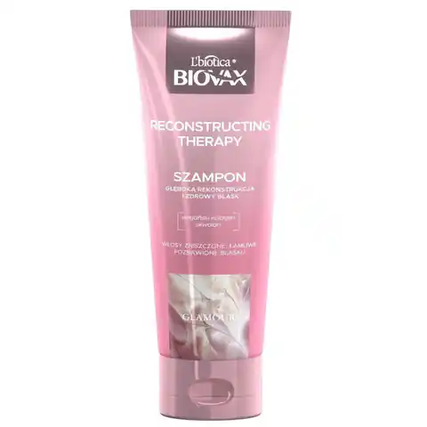 ⁨L`BIOTICA Biovax Glamour Szampon Reconstructing Therapy - do włosów zniszczonych,łamliwych i pozbawionych blasku 200ml⁩ w sklepie Wasserman.eu