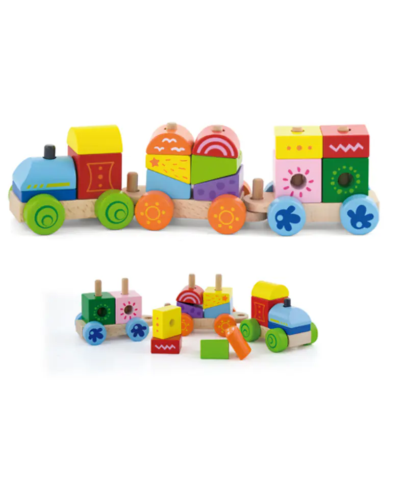 ⁨Viga 50534 Wooden train with blocks⁩ at Wasserman.eu