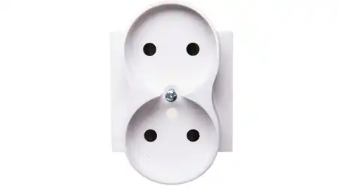⁨Simon 54 Cover for double socket with shutters white z/u for frames NATURE DGZ2MZNP/11⁩ at Wasserman.eu