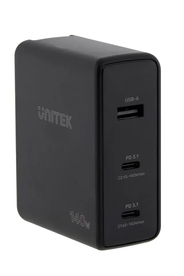 ⁨UNITEK ŁADOWARKA GAN 2X USB-C, USB-A, 140W⁩ w sklepie Wasserman.eu