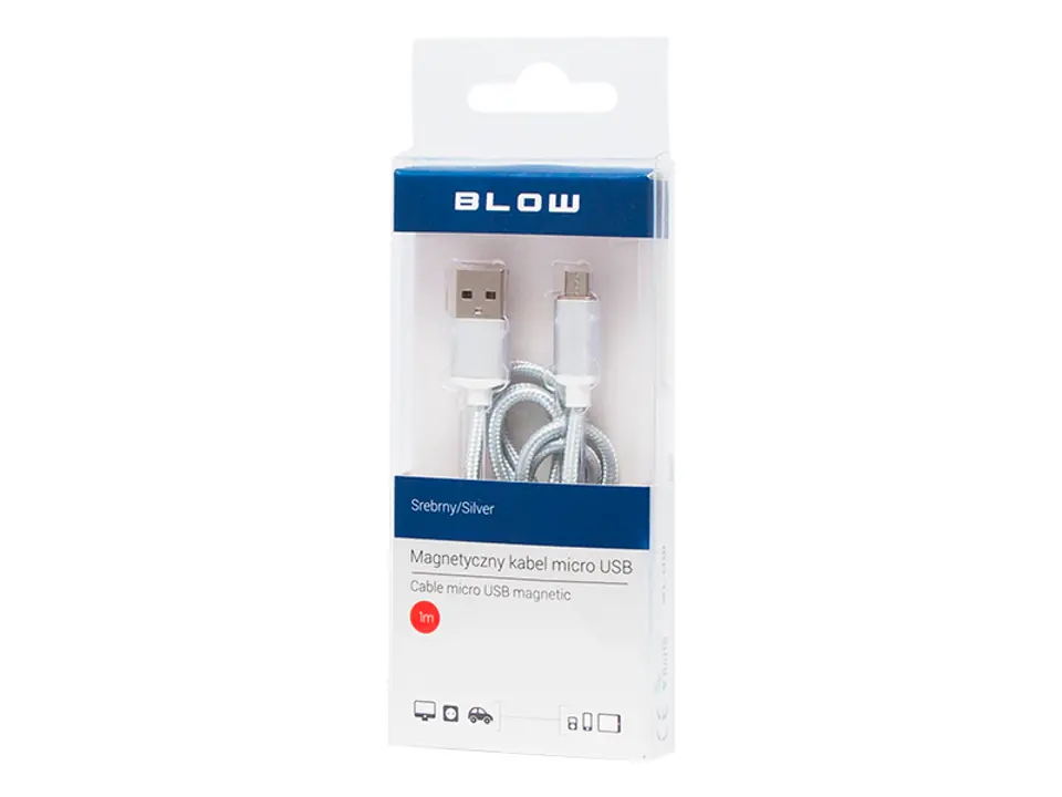 ⁨Przył.USB A - micro B 1,0m magnet.sre.BL⁩ at Wasserman.eu