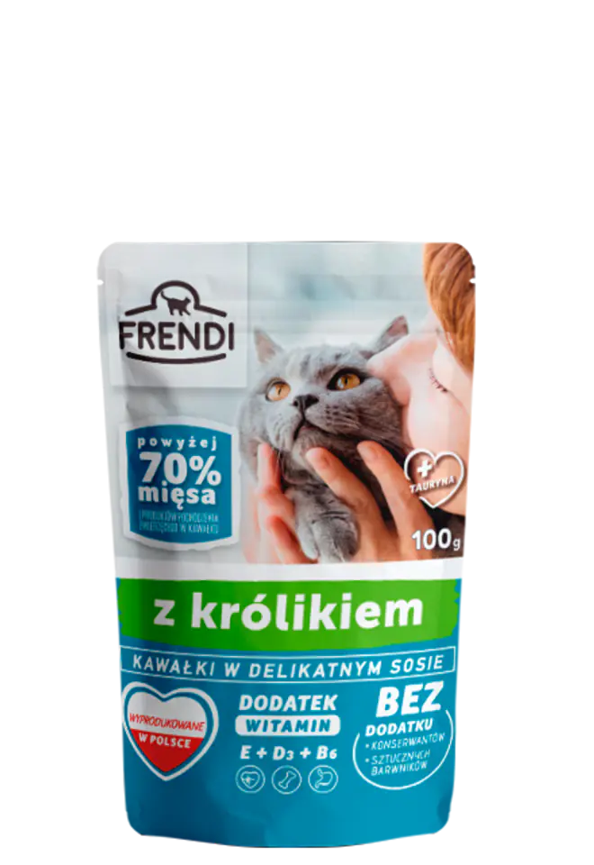 ⁨FRENDI Pieces in sauce with rabbit - wet cat food - 100 g⁩ at Wasserman.eu