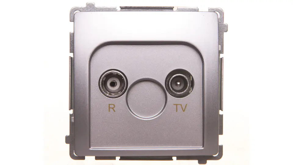 ⁨Simon Basic Gniazdo antenowe R-TV końcowe, separowane srebrny mat BMZAR1/1.01/43⁩ w sklepie Wasserman.eu