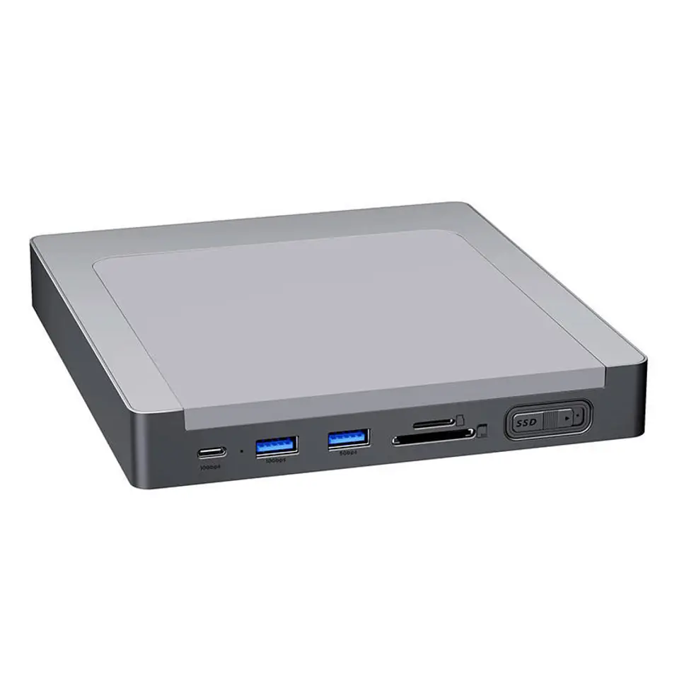 ⁨Stacja dokująca / Hub USB-C do iMac INVZI MagHub 8w1 z kieszenią SSD (szara)⁩ w sklepie Wasserman.eu
