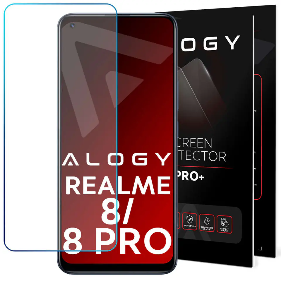 ⁨Szkło hartowane 9H Alogy szybka ochronna na ekran do Realme 8 / 8 Pro⁩ w sklepie Wasserman.eu