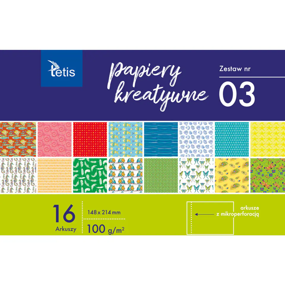 ⁨Zeszyt papierów kreatywnych A5 16k 100g KB029-03 TETIS⁩ w sklepie Wasserman.eu