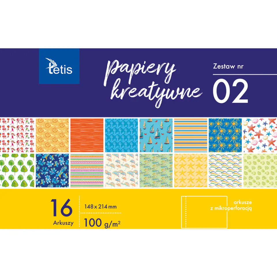 ⁨Zeszyt papierów kreatywnych A5 16k 100g KB029-02 TETIS⁩ w sklepie Wasserman.eu