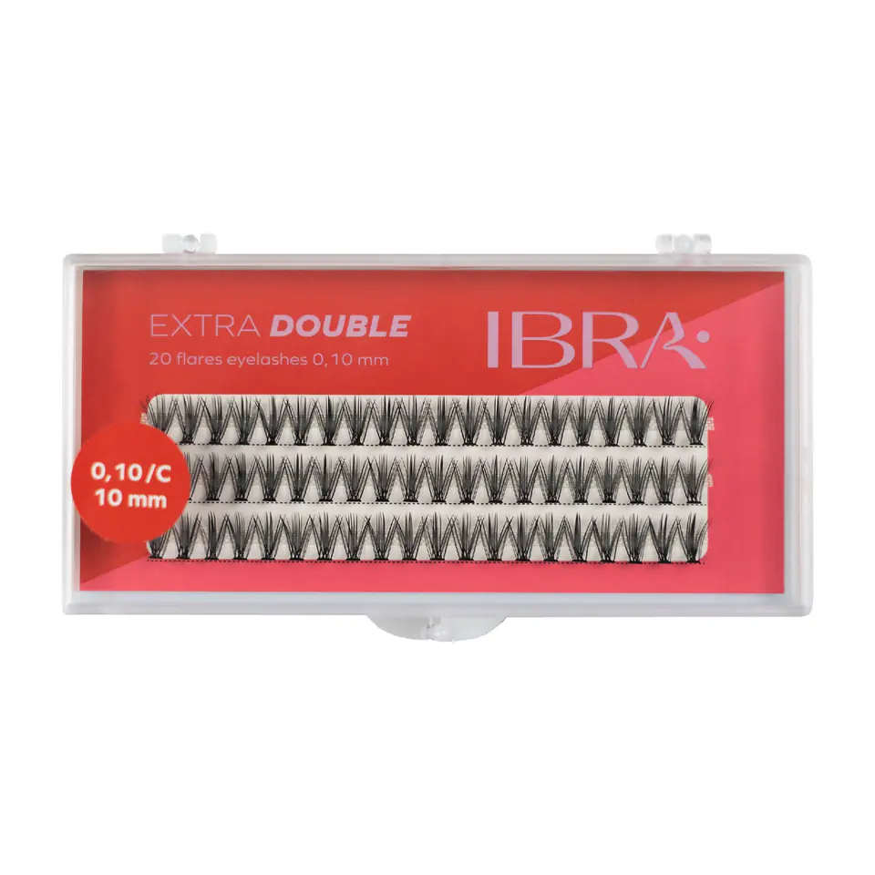 ⁨IBRA Kępki rzęs EXTRA DOUBLE skręt C-0.10 - 10mm  1op.⁩ w sklepie Wasserman.eu