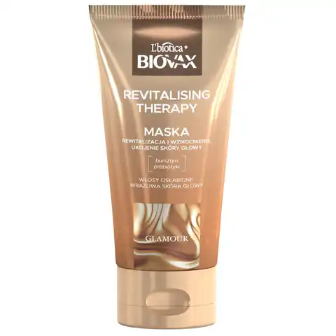 ⁨L`BIOTICA Biovax Glamour Maska Revitalising Therapy - do włosów osłabionych i wrażliwej skóry głowy 150ml⁩ w sklepie Wasserman.eu