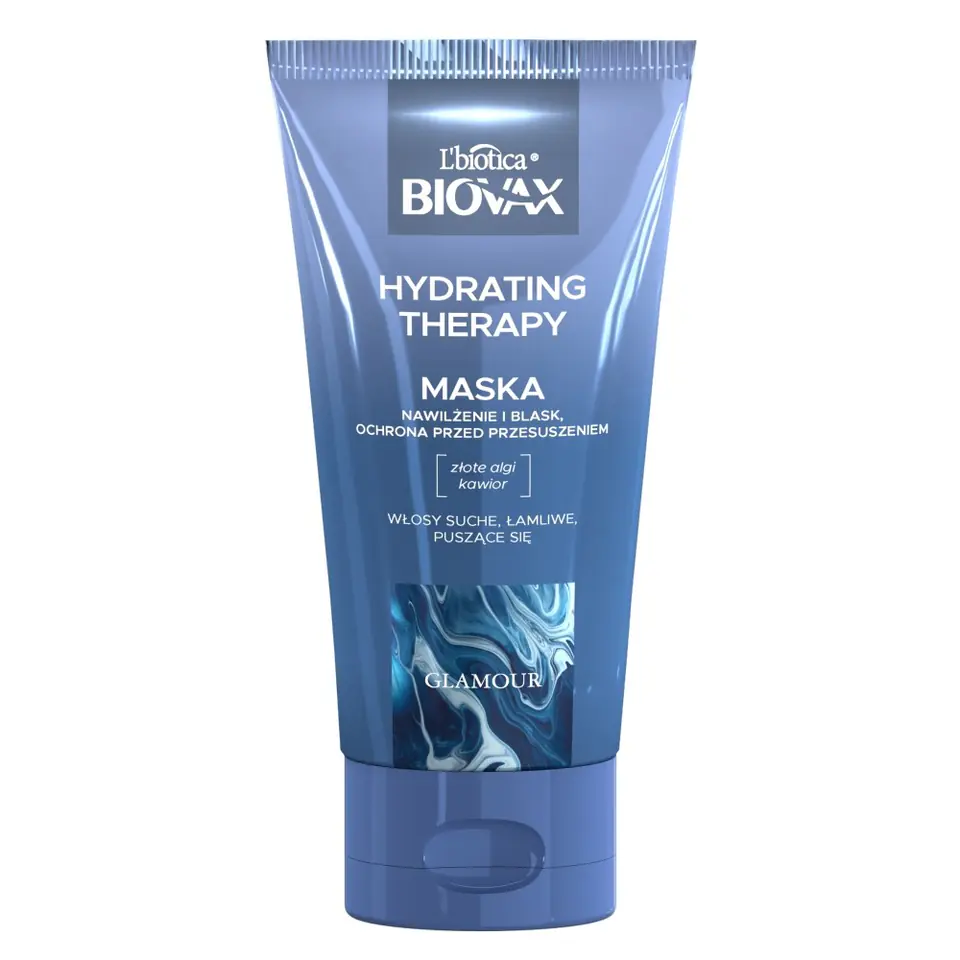 ⁨L`BIOTICA Biovax Glamour Maska Hydrating Therapy - do włosów suchych,łamliwych i puszących się 150ml⁩ w sklepie Wasserman.eu