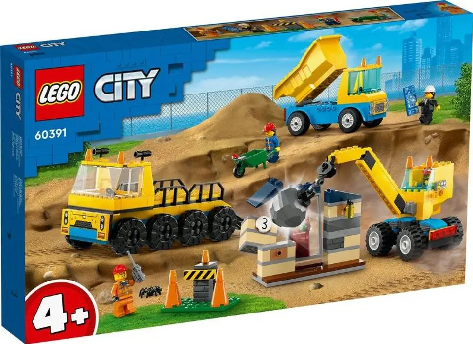 ⁨LEGO CITY 60391 CONSTRUCTION TRUCKS AND WRECKING BALL CRANE⁩ at Wasserman.eu