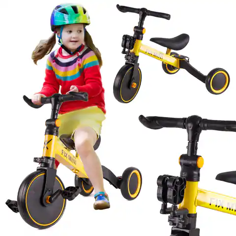 ⁨3in1 Tricycle Balance Bike with Pedals Yellow⁩ at Wasserman.eu