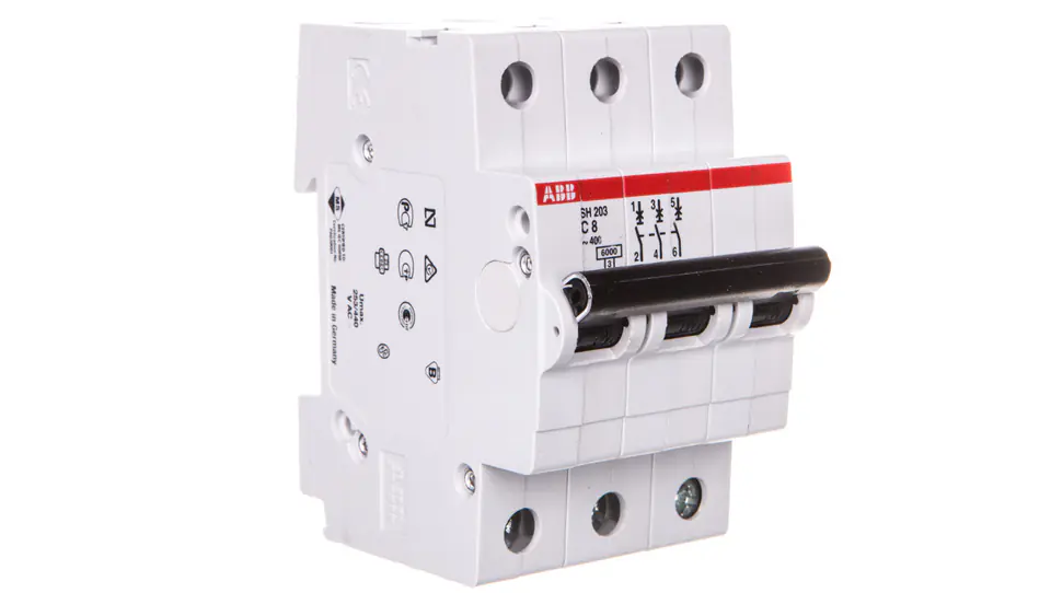 ⁨Over Current Circuit Breaker 3P C 8A 6kA AC SH203-C8 2CDS213001R0084⁩ at Wasserman.eu