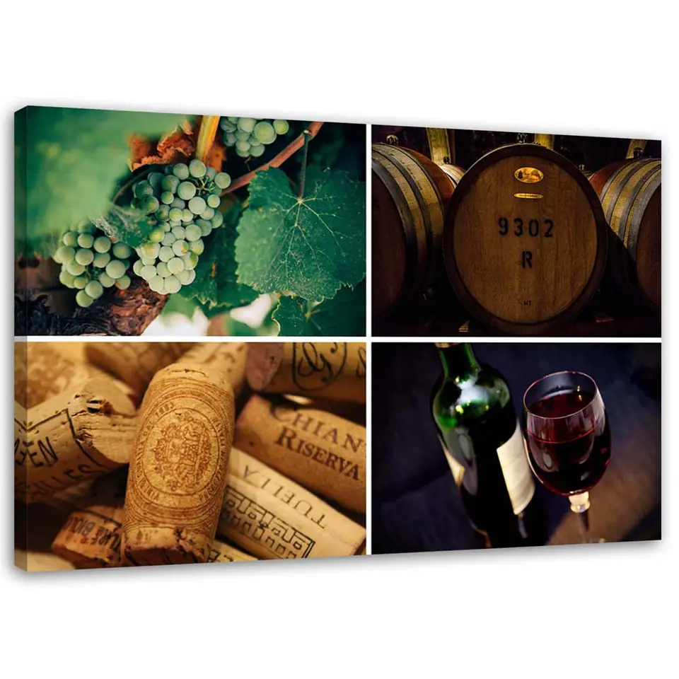 ⁨Canvas painting, Wine and grapes (Size 90x60)⁩ at Wasserman.eu