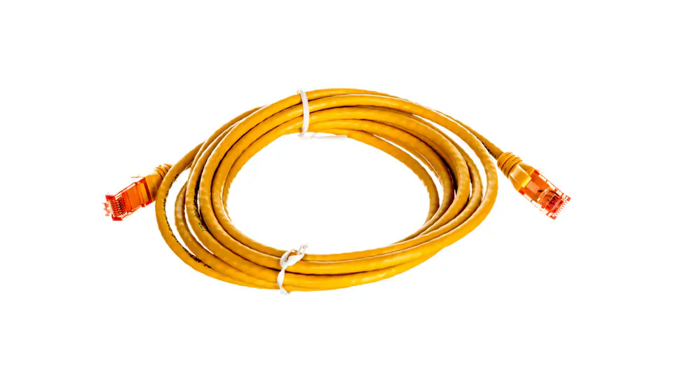 ⁨Kabel krosowy (Patch Cord) U/UTP kat.6 żółty 3m DK-1612-030/Y⁩ w sklepie Wasserman.eu