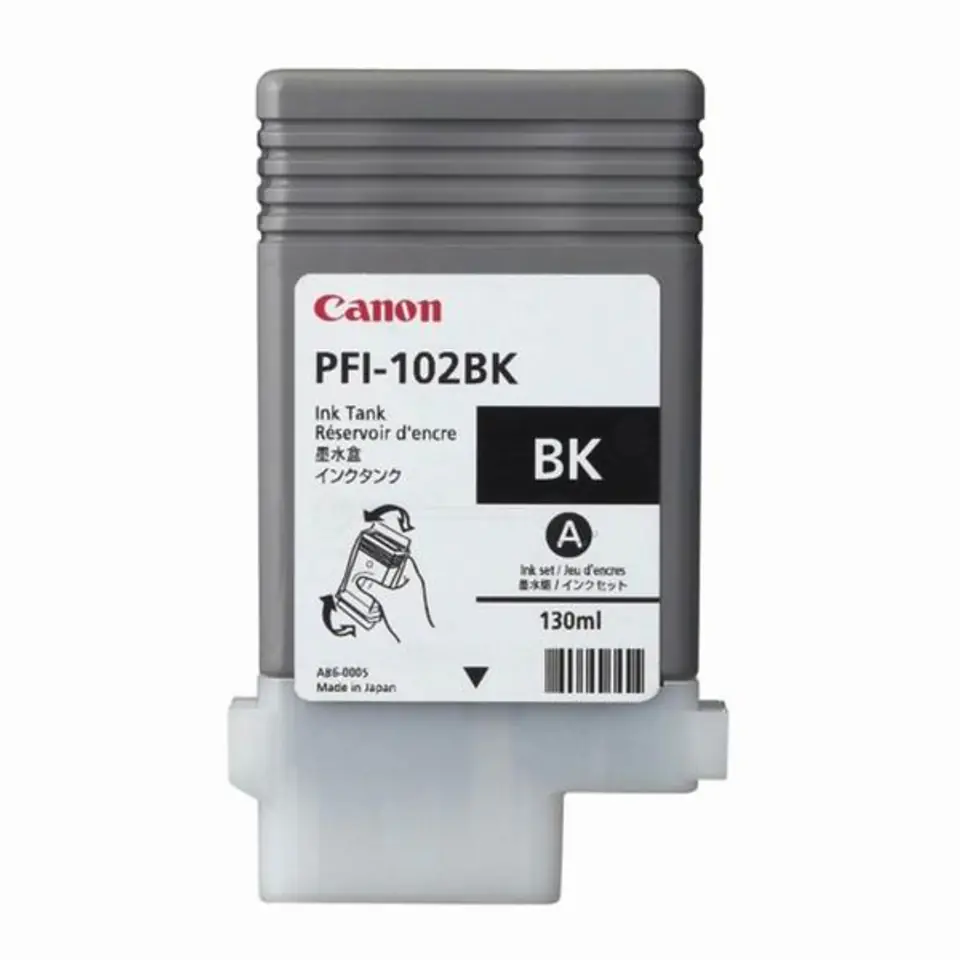 ⁨Canon original ink / ink PFI102BK, black, 130ml, 0895B001, Canon iPF-500, 600, 700, 765⁩ at Wasserman.eu