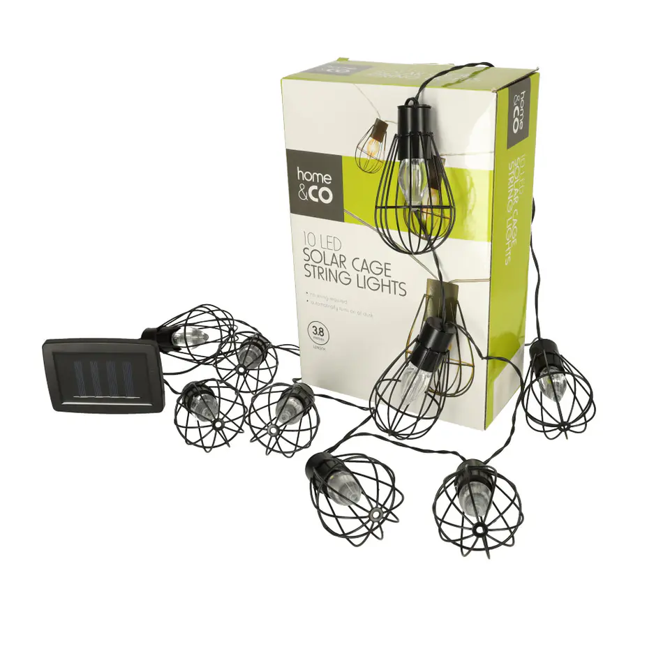 ⁨Lampki ogrodowe solarne żarówki girlanda loft 10LED⁩ w sklepie Wasserman.eu