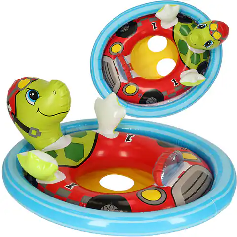 ⁨INTEX 59570 Kółko do pływania dla niemowląt koło pontonik dla dzieci dmuchany z siedziskiem żółw max 23kg 3-4lata⁩ w sklepie Wasserman.eu