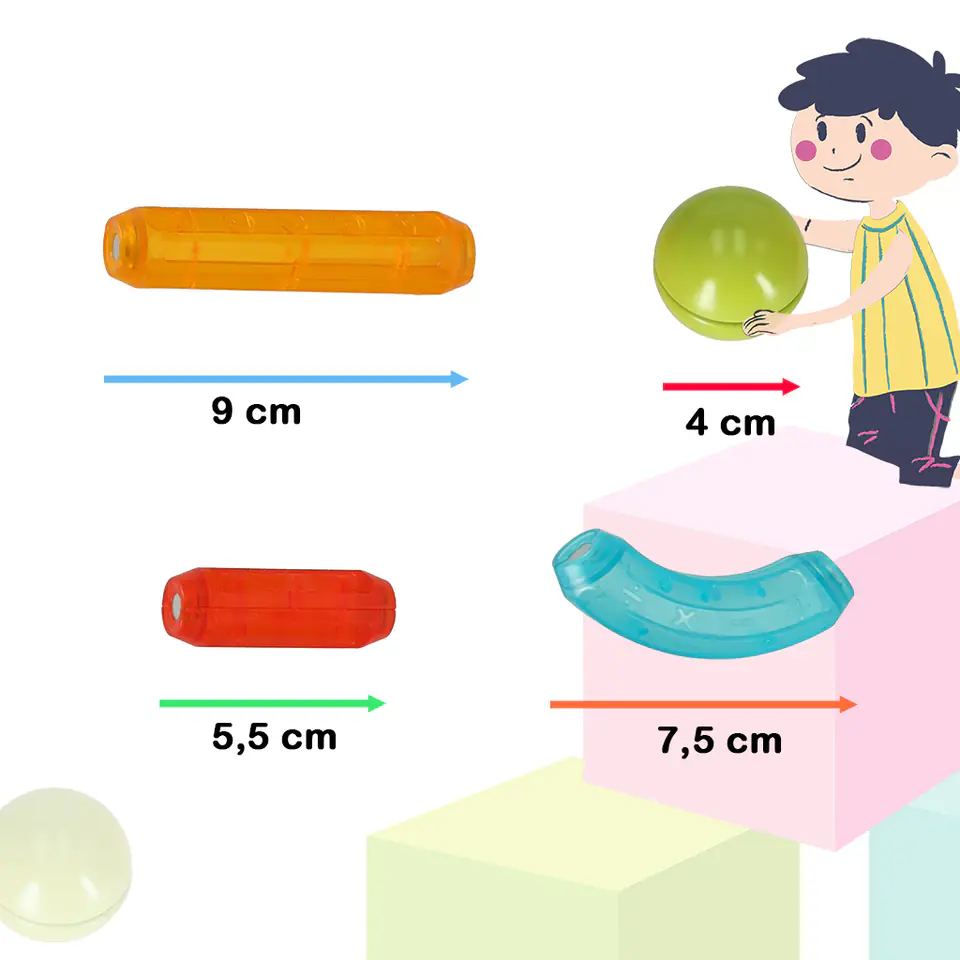 ⁨Klocki magnetyczne LED magnetic sticks duże patyczki świecące dla małych dzieci 102 elementy⁩ w sklepie Wasserman.eu