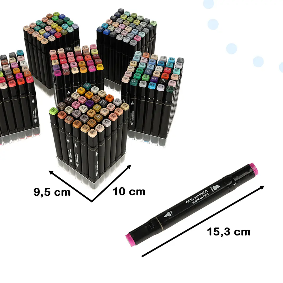 ⁨Markery dwustronne mazaki alkoholowe w etui 204 + podstawka⁩ w sklepie Wasserman.eu